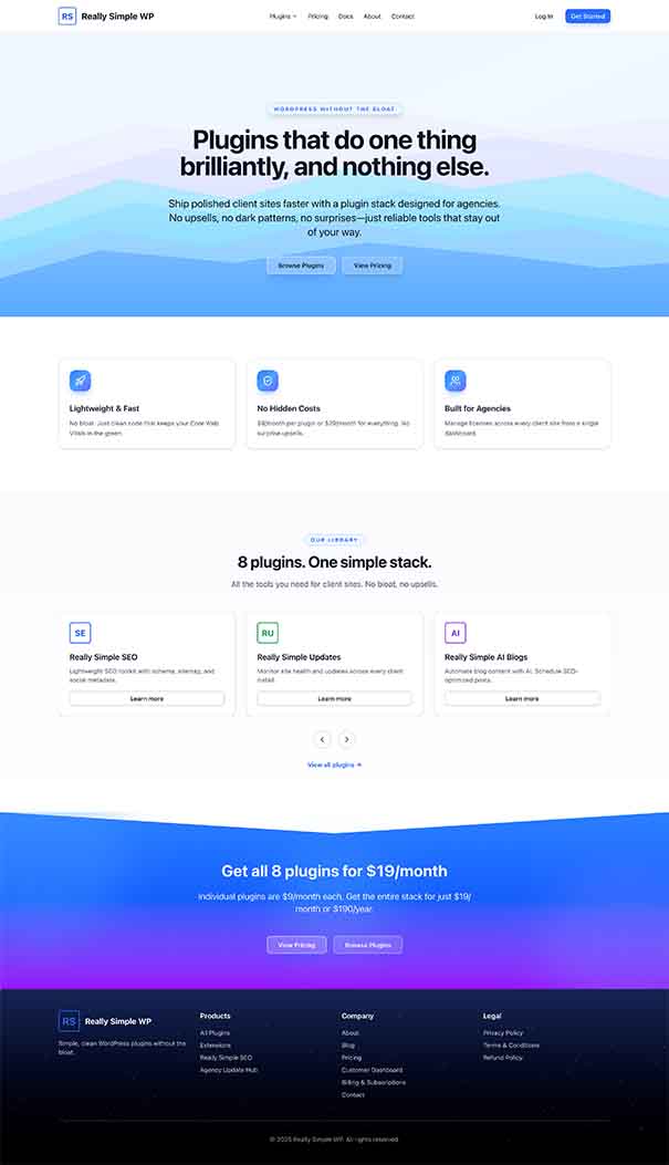 ReallySimpleWP e-commerce website with optimized checkout flow